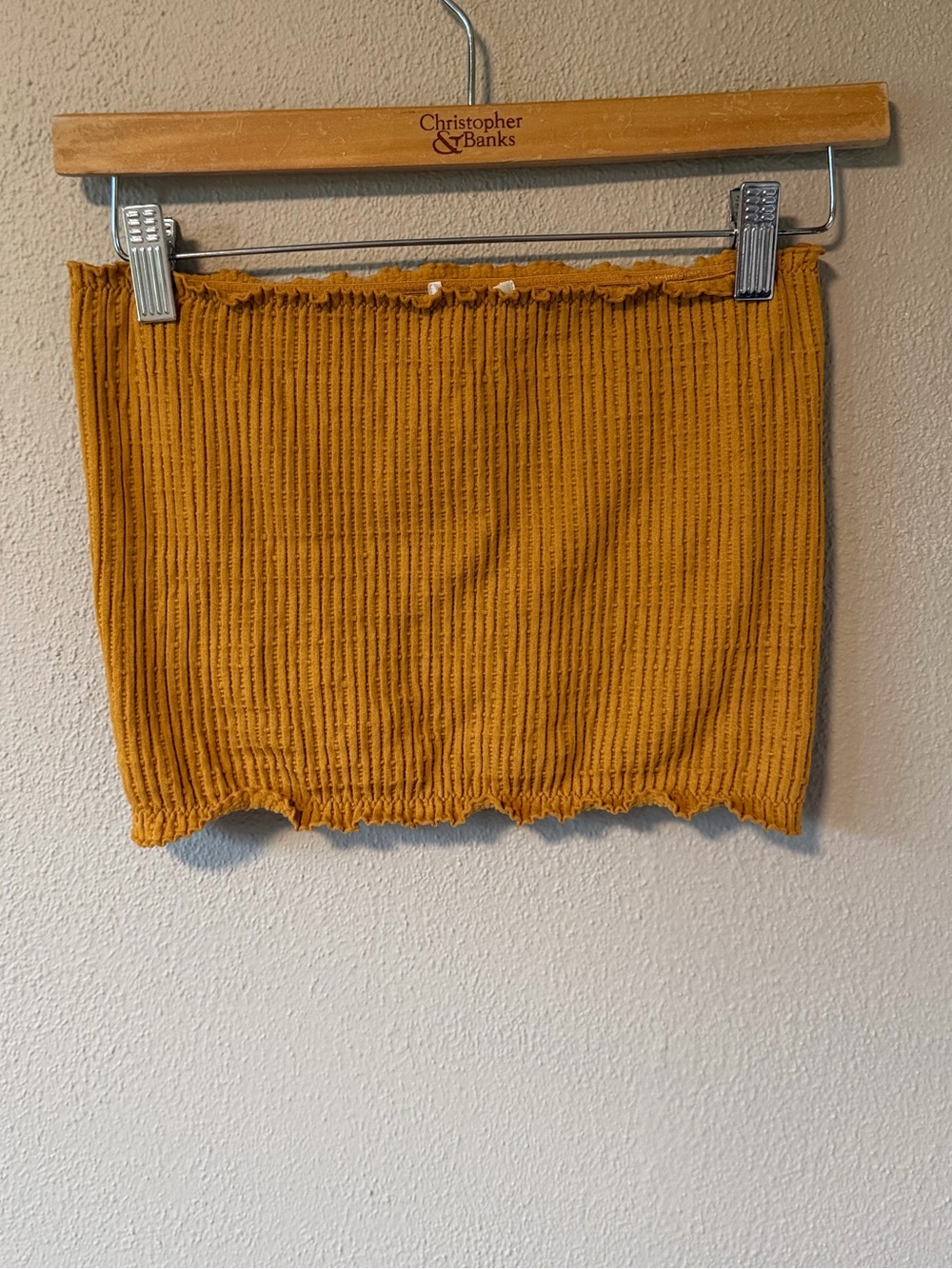 Bozzolo Ribbed Tube Top – Mustard Yellow M/L